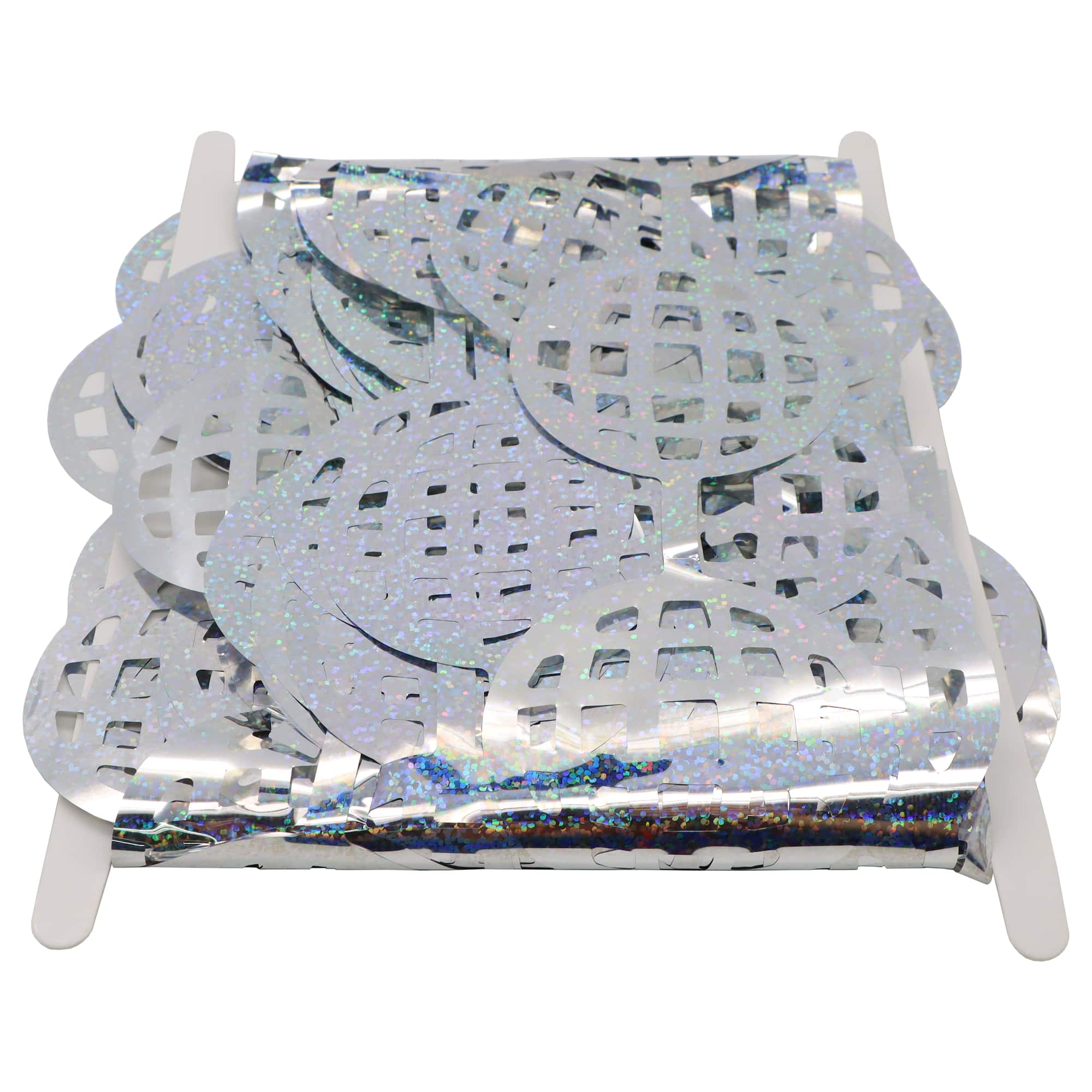6.5ft. Silver Holographic Disco Ball Fringe Curtain by Celebrate It™